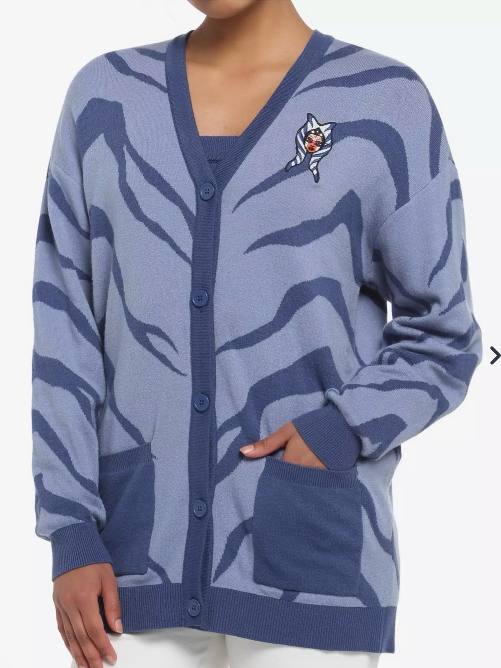 Star Wars Ahsoka Lekku Pattern Cardigan Blue